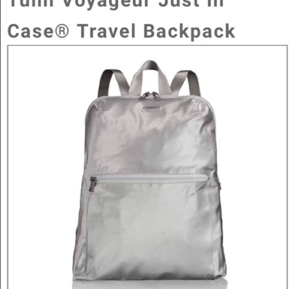 SOLD!  tumi voyager just case backpack silver